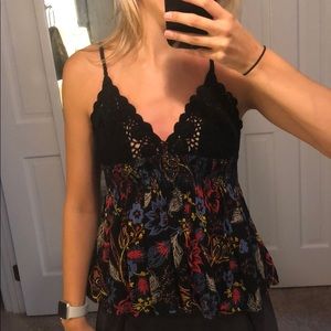 Free people smocked crochet top